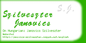 szilveszter janovics business card